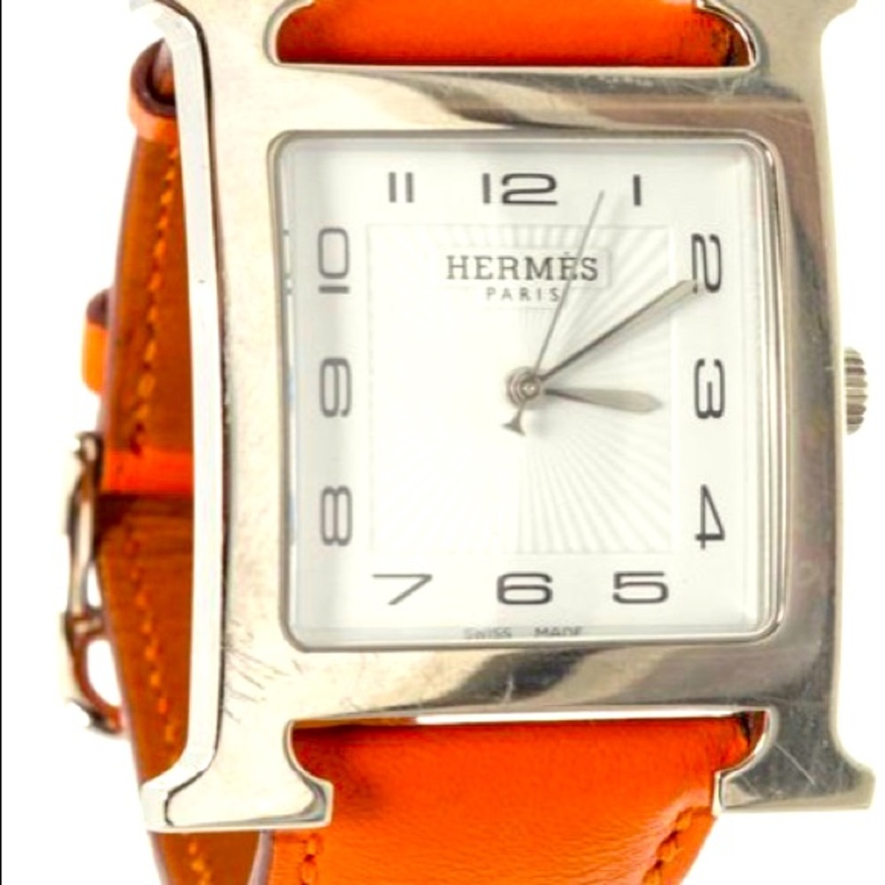 Hermes Large Heure H Stainless Steel Watch